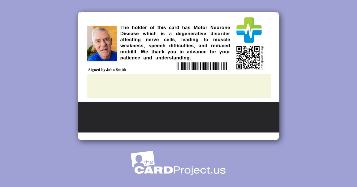 Motor Neurone Disease Premium Medical Card (REAR)